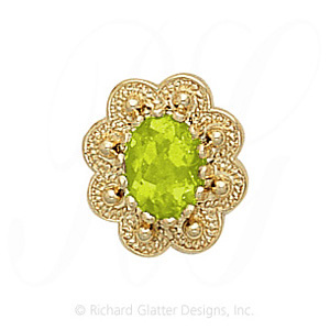 GS086 PD - 14 Karat Gold Peridot Slide 